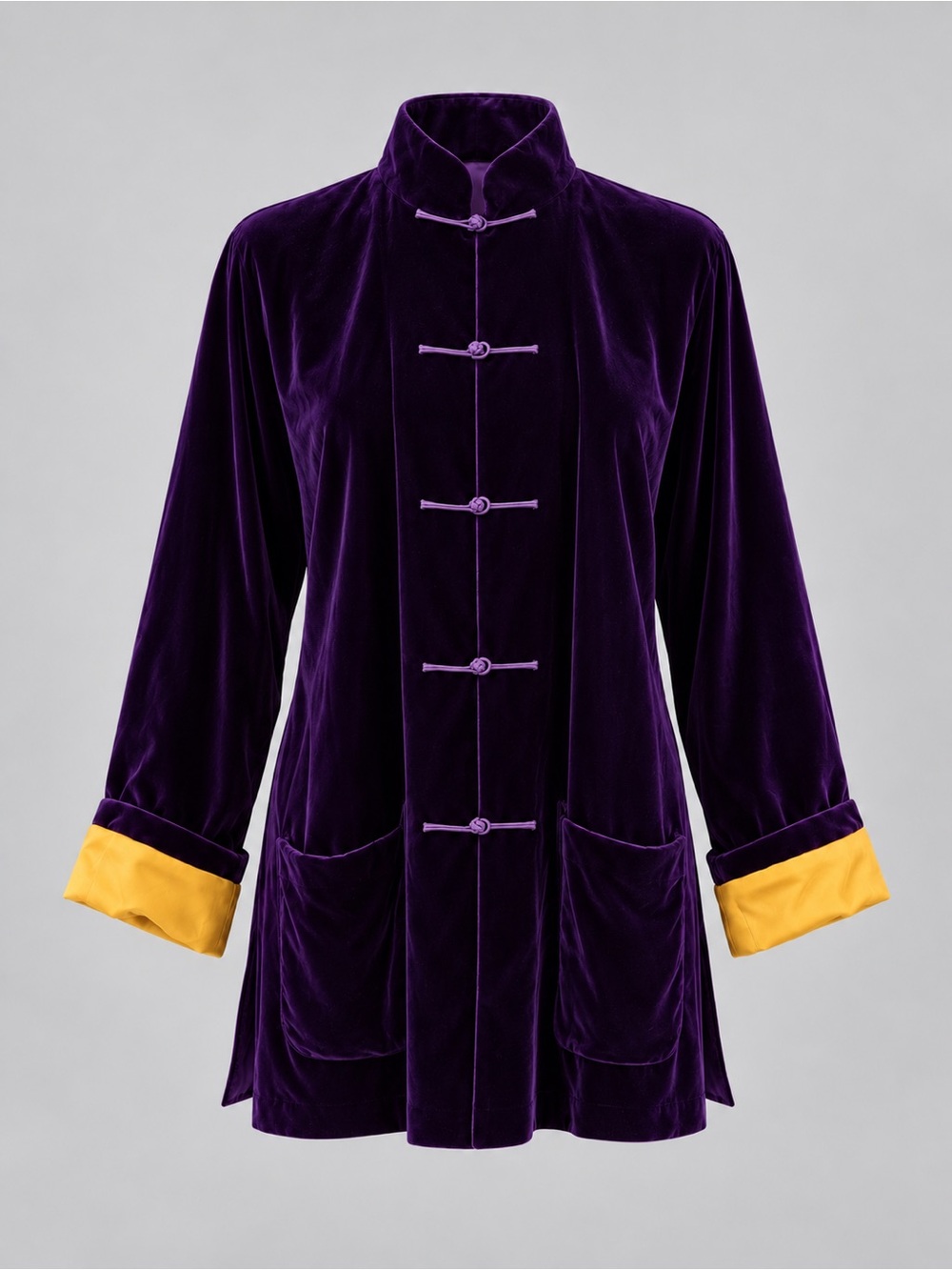 SHANGHAI TANG | Women’s Vintage Purple Velvet Silk-Lined Tang Jacket, Size 10